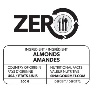 ZERO Almonds Label