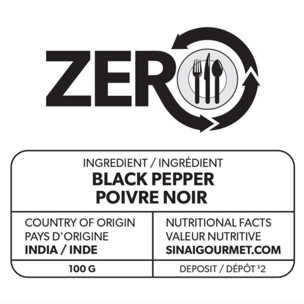 ZERO Black Peppercorn Label