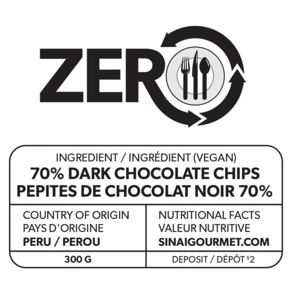 ZERO 70% Dark Vegan Chocolate Label