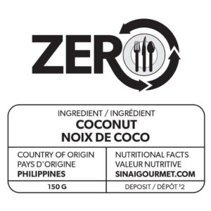 ZERO étiquette de noix de coco