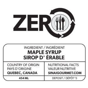 Étiquette de sirop d'érable ZERO